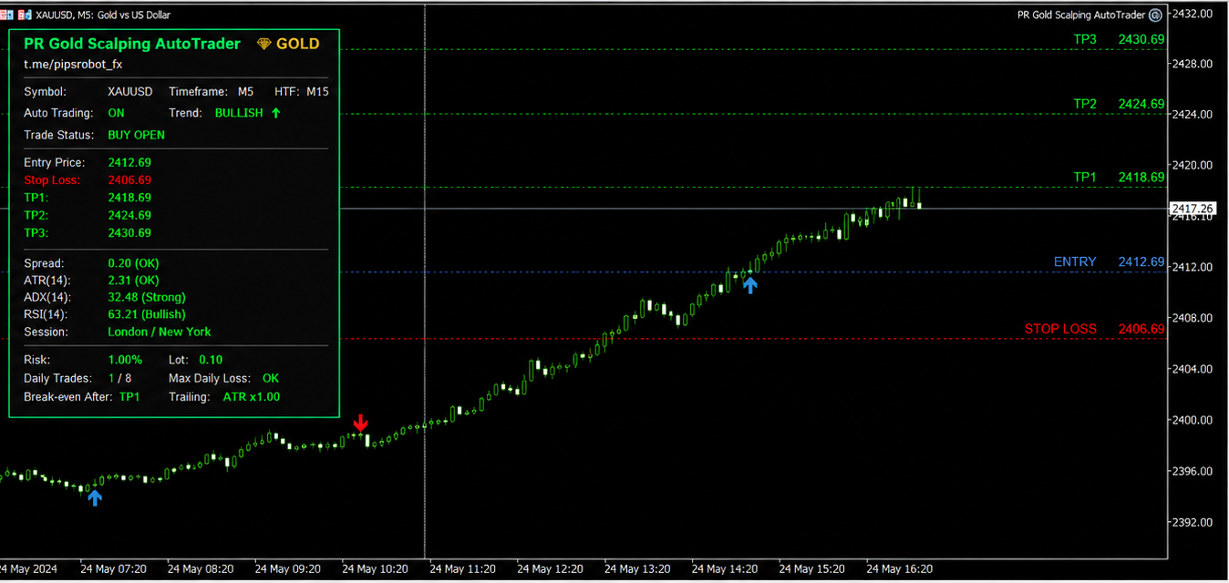 PR Gold Scalping AutoTrader على منصة MT5